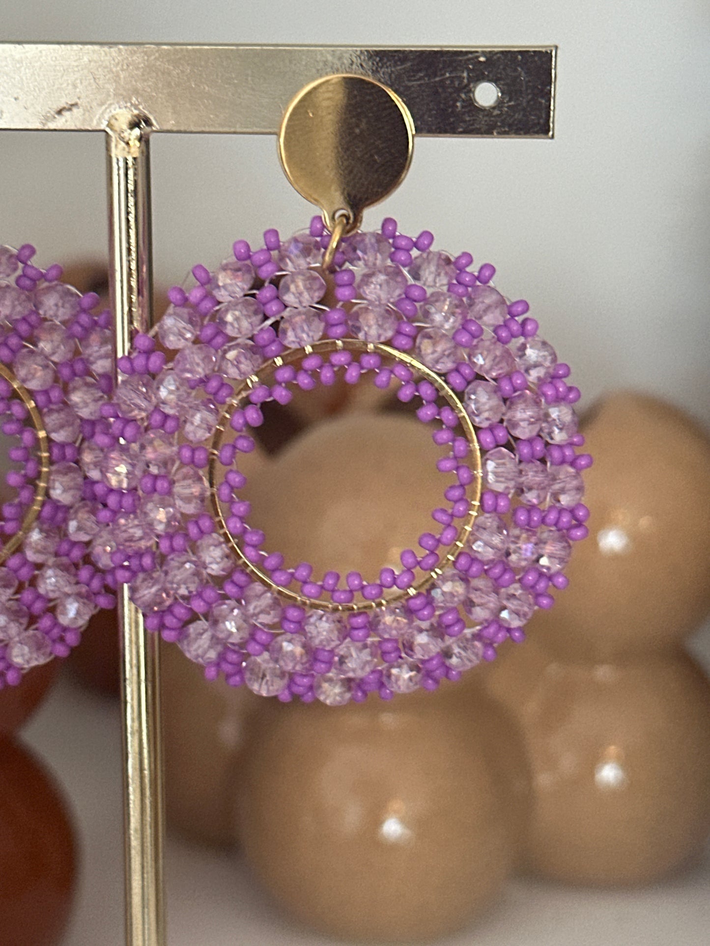 Boucles d'oreilles DEVI Mauve