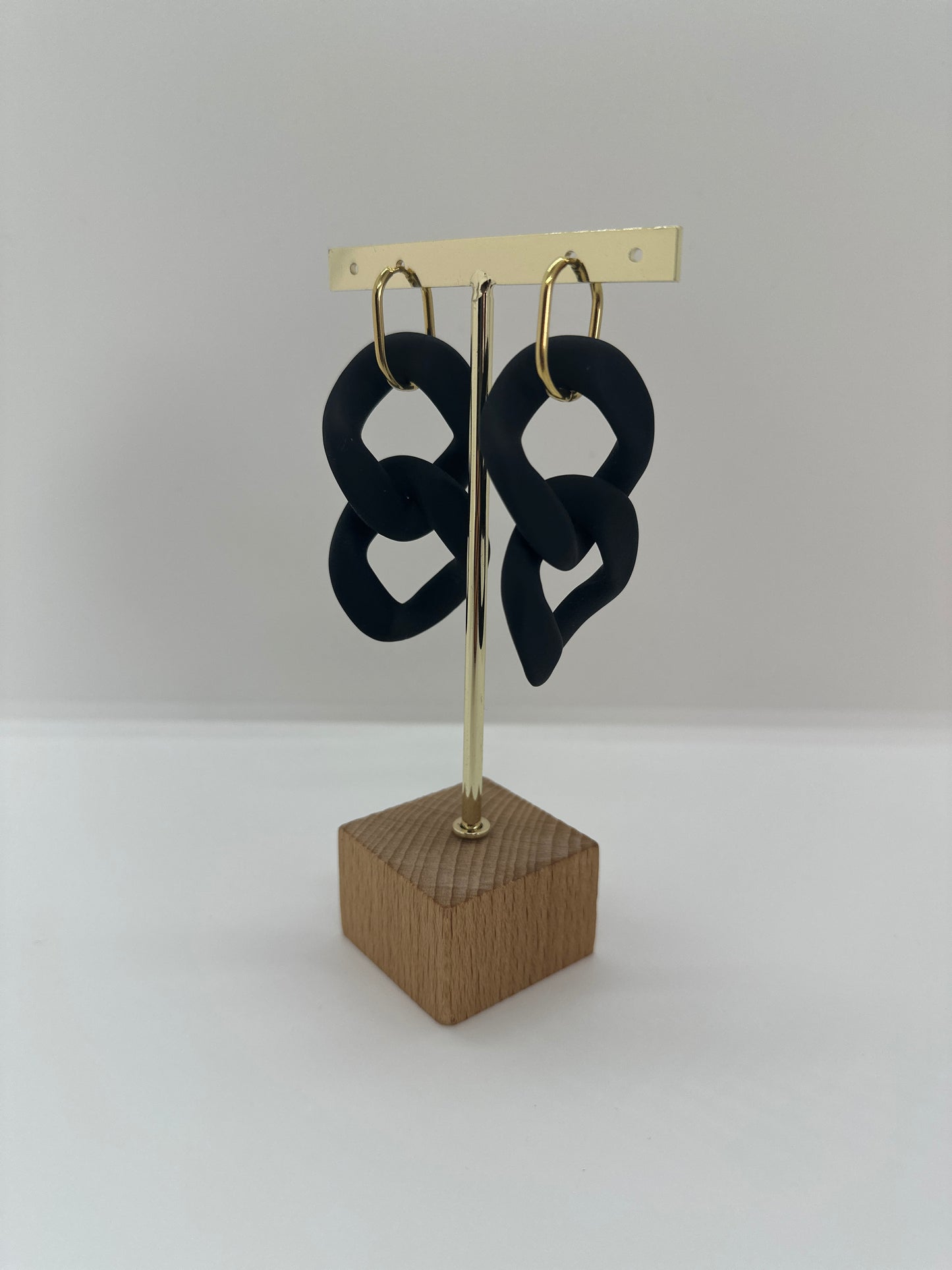 Boucles d'oreilles maillon XL Noir