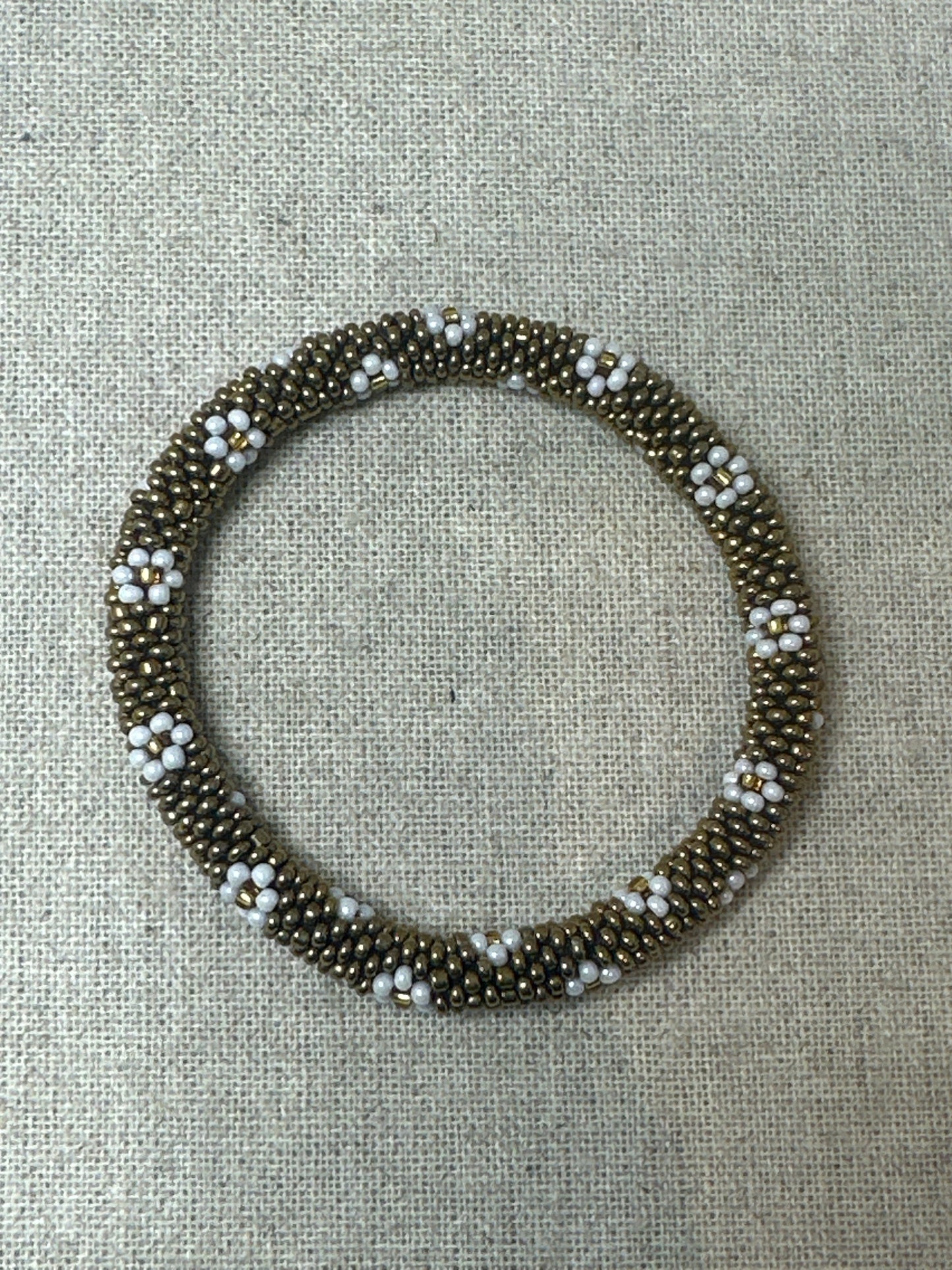Bracelet népalais laiton à fleur SA-175