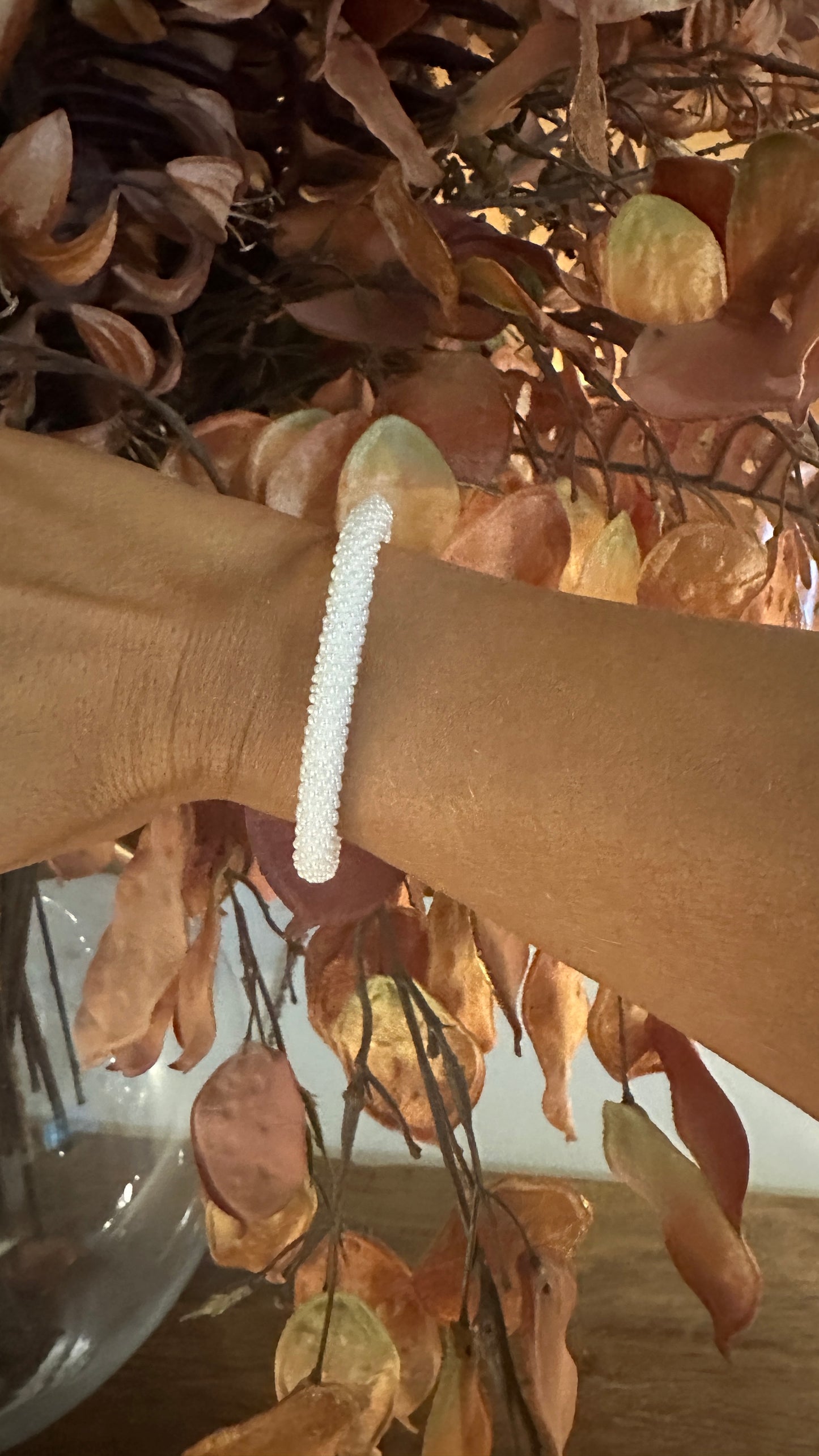 Bracelet népalais SA-131 blanc nacré