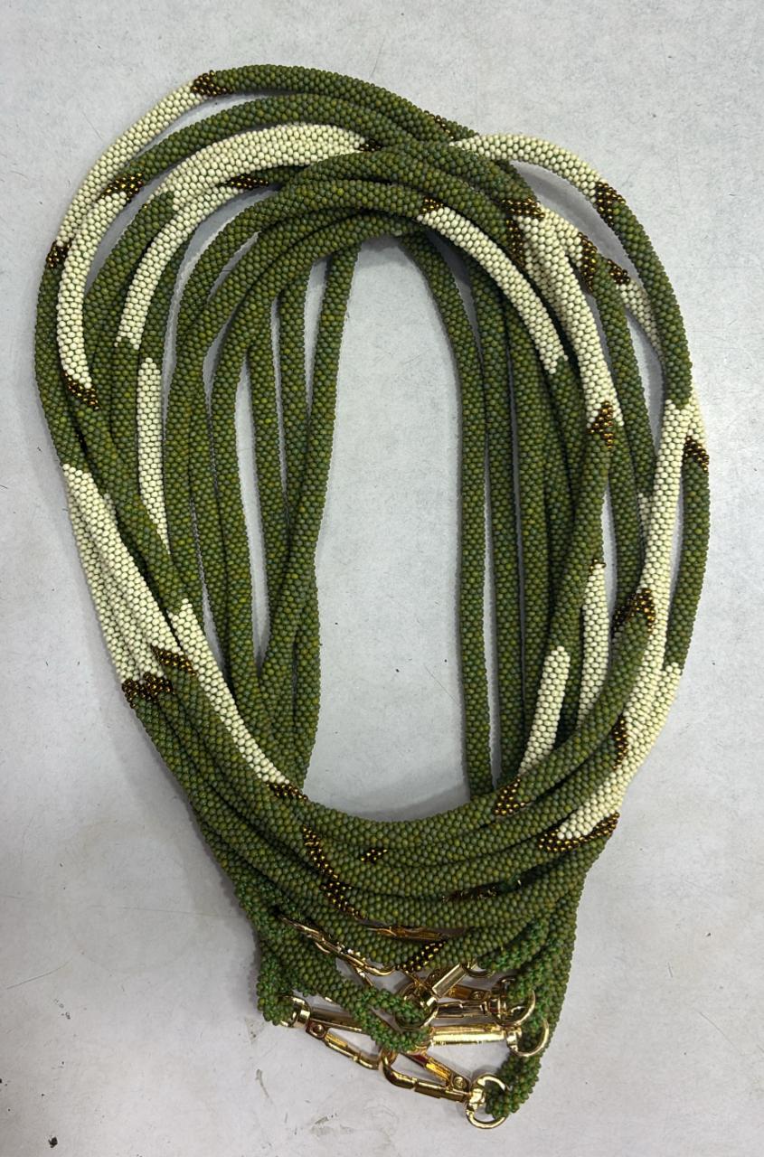 Cordon de Téléphone en Perles de verre – unique, tendance et responsable Kaki K01