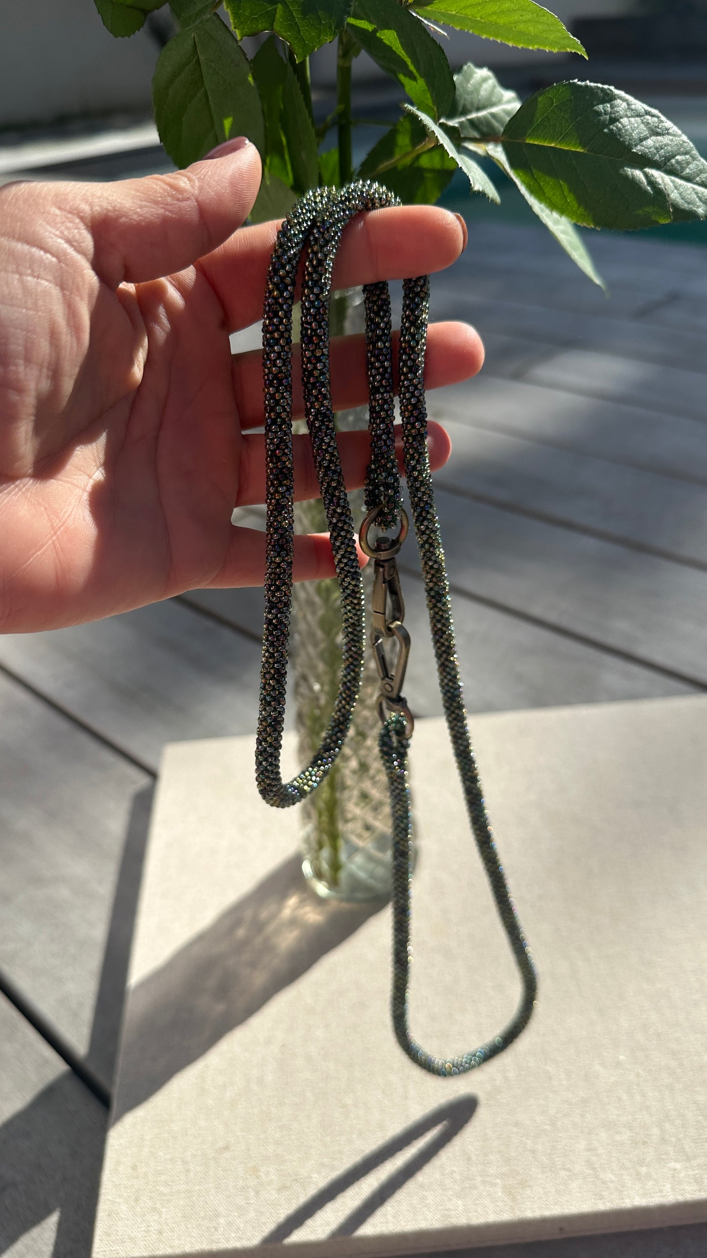✨ Cordon de Téléphone en Perles de verre – unique, tendance et responsable #A25 vert multicolores