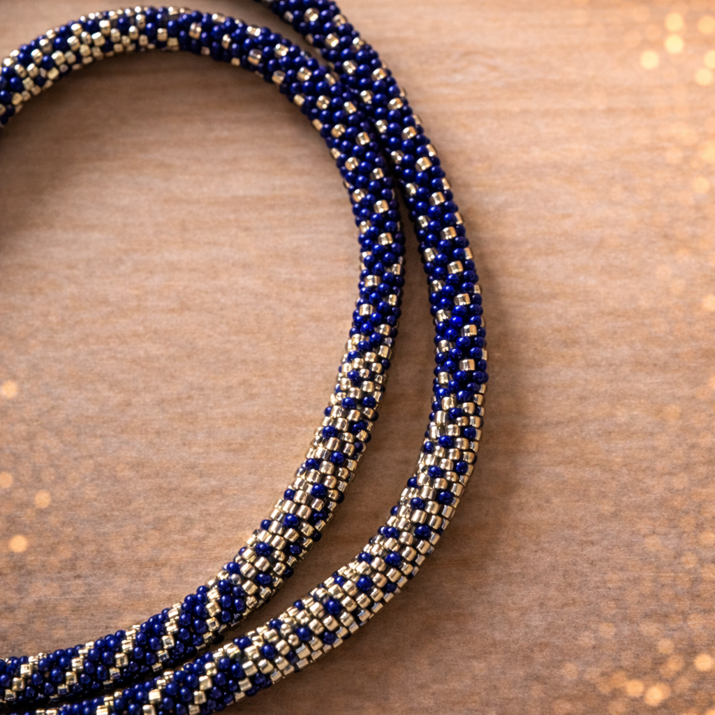 Cordon de Téléphone en Perles de verre – unique, tendance et responsable bleu BL01 PRE COMMANDE