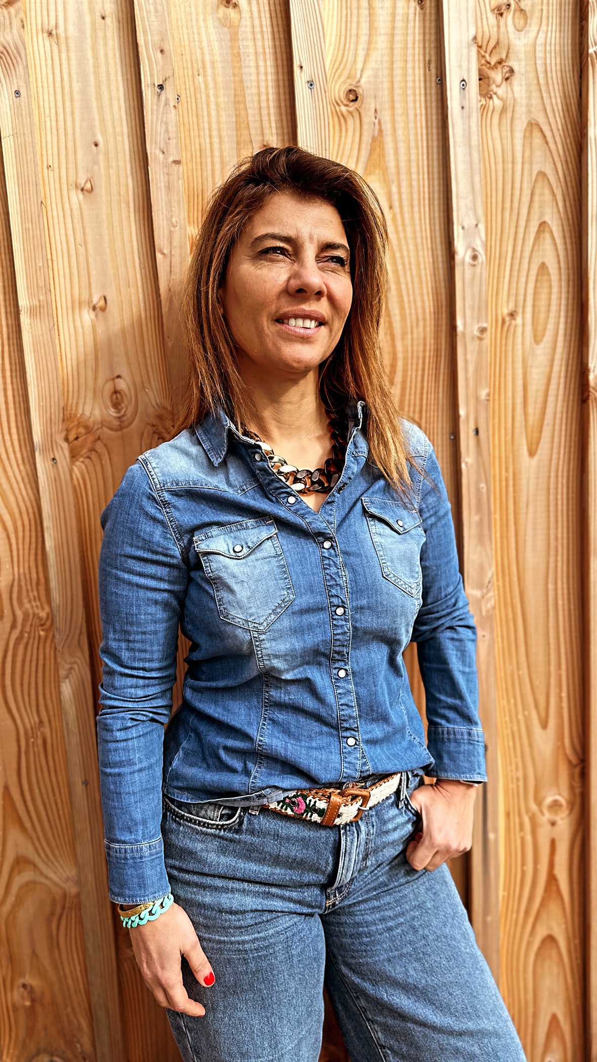 Collier Maillon XL panthère et doré