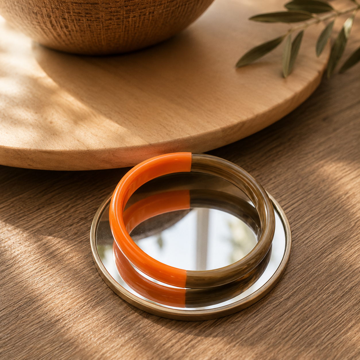 Bracelet Duo orange néon - Trésors de Ava