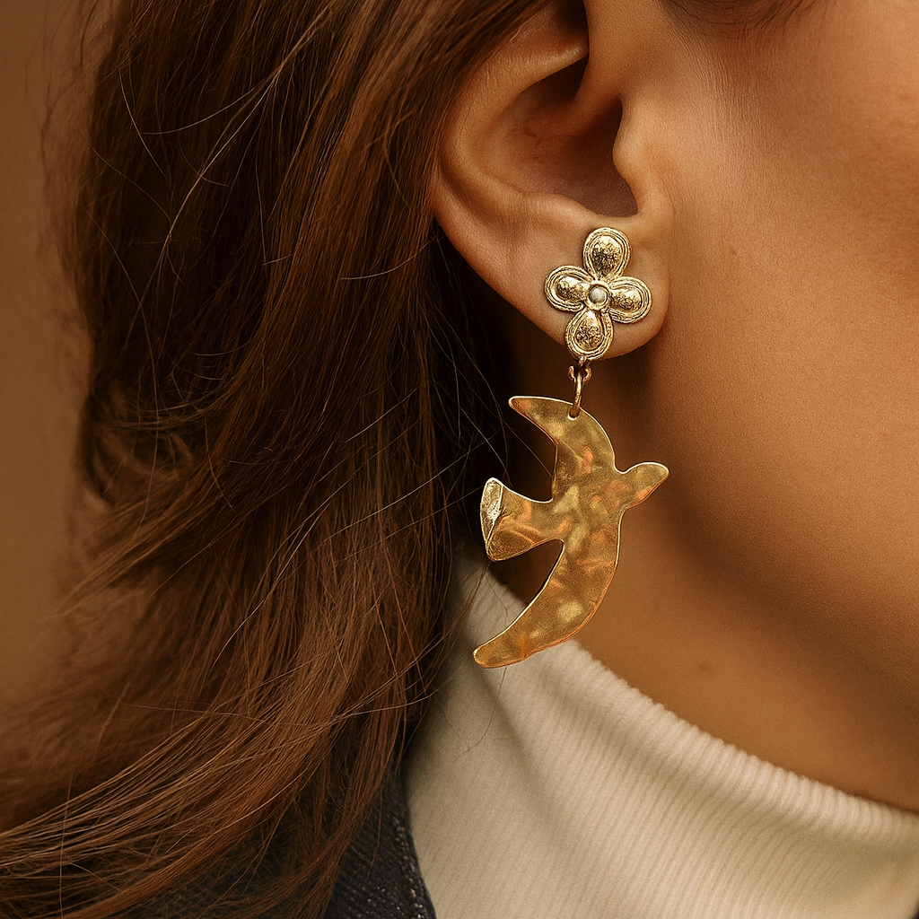 Envol doré- Boucles d’oreilles – Collection Française