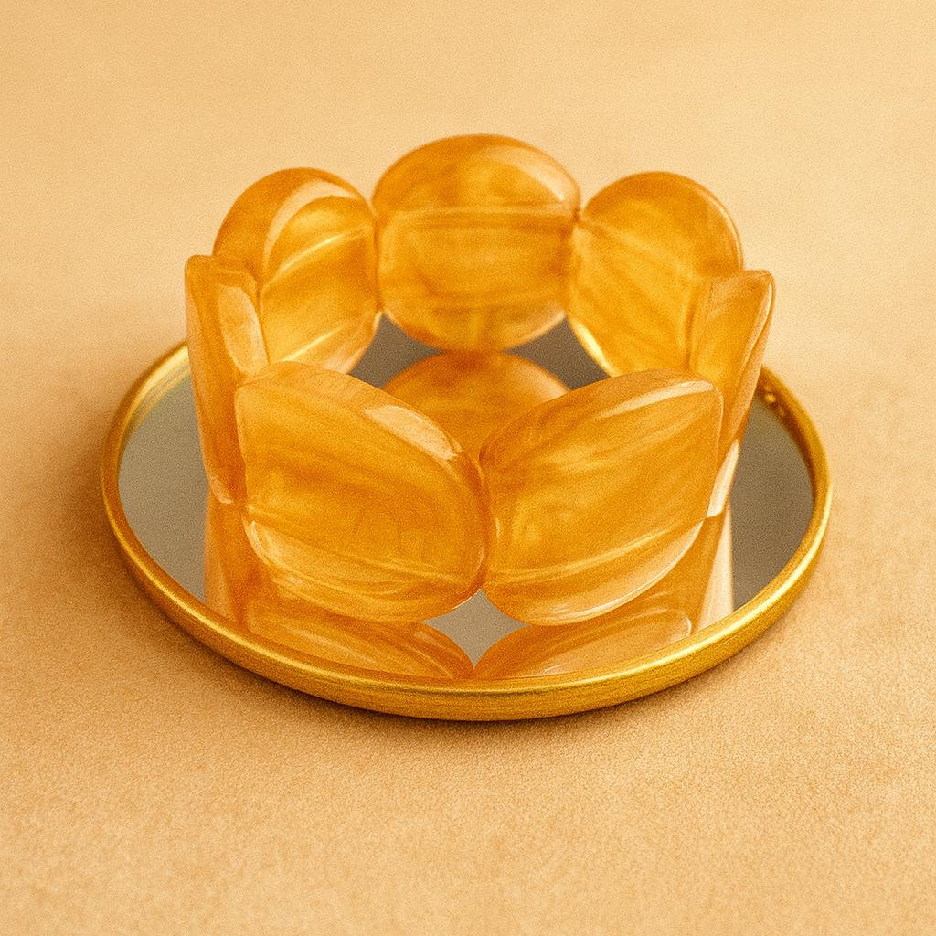 Bracelet élastique Moon marron transparent