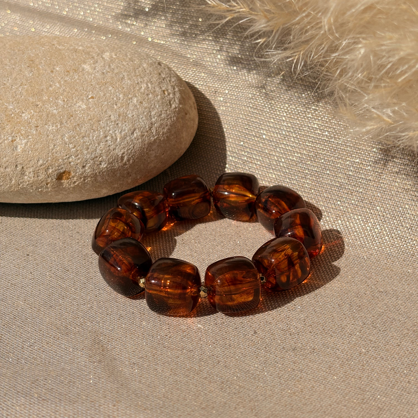 Bracelet élastique Ice brun transparent