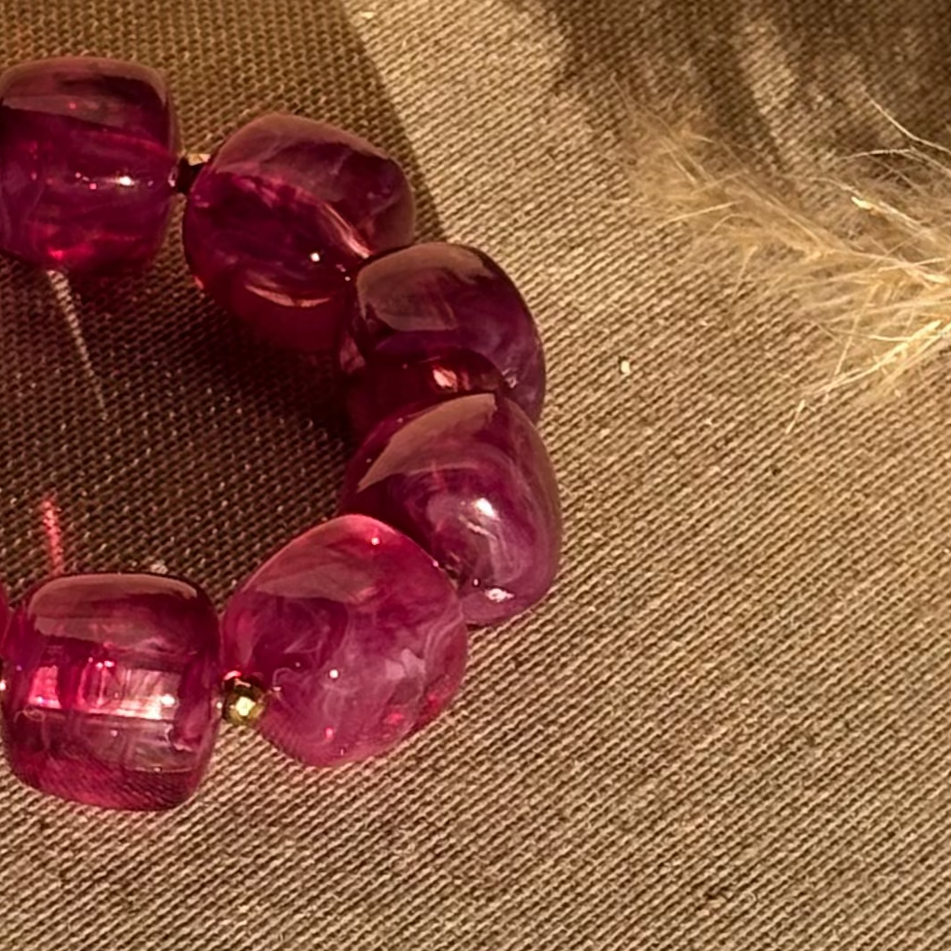 Bracelet élastique Ice violet transparent