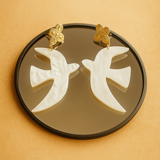 Envol nacré- Boucles d’oreilles – Collection Française