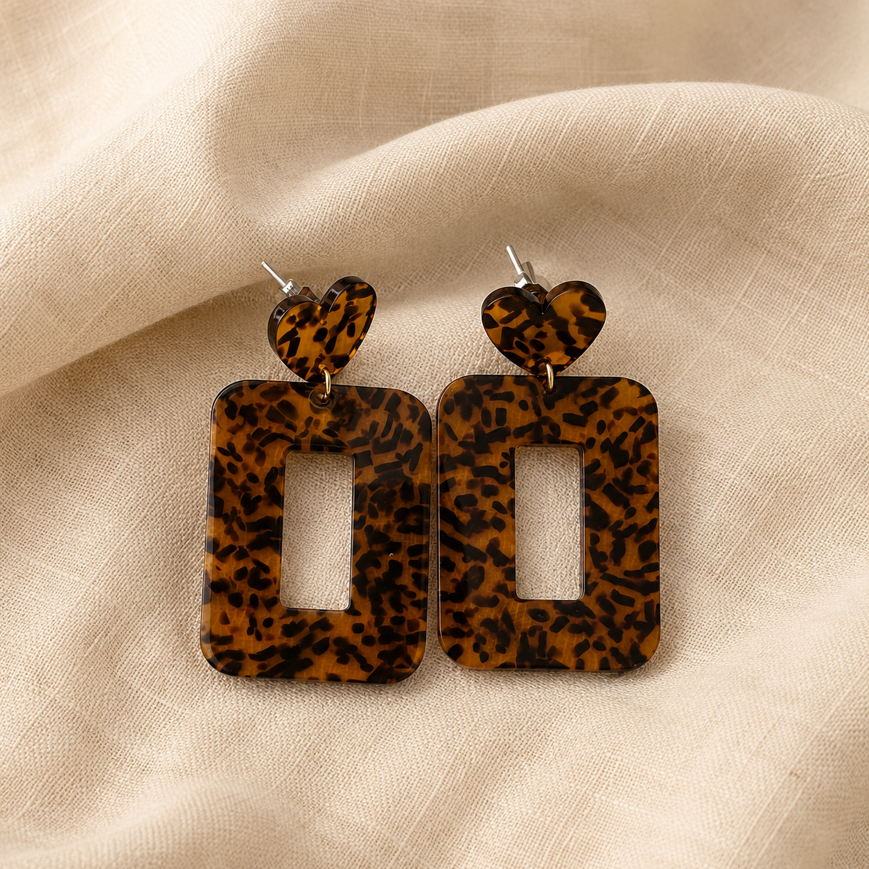 Augustine Cœur – Boucles d’oreilles en acétate- 5 coloris