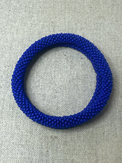 Bracelet népalais bleu mate    SA-113