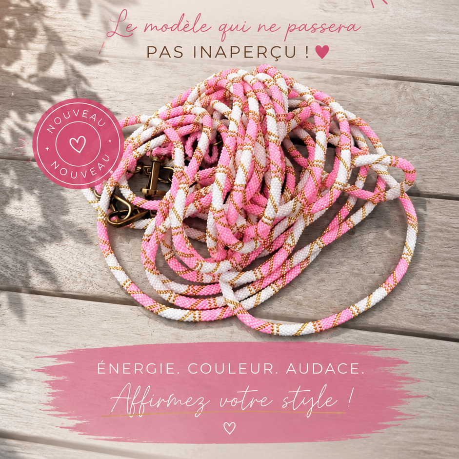 Cordon de téléphone rose punchi – Tissé artisanalement | Trésors de Ava