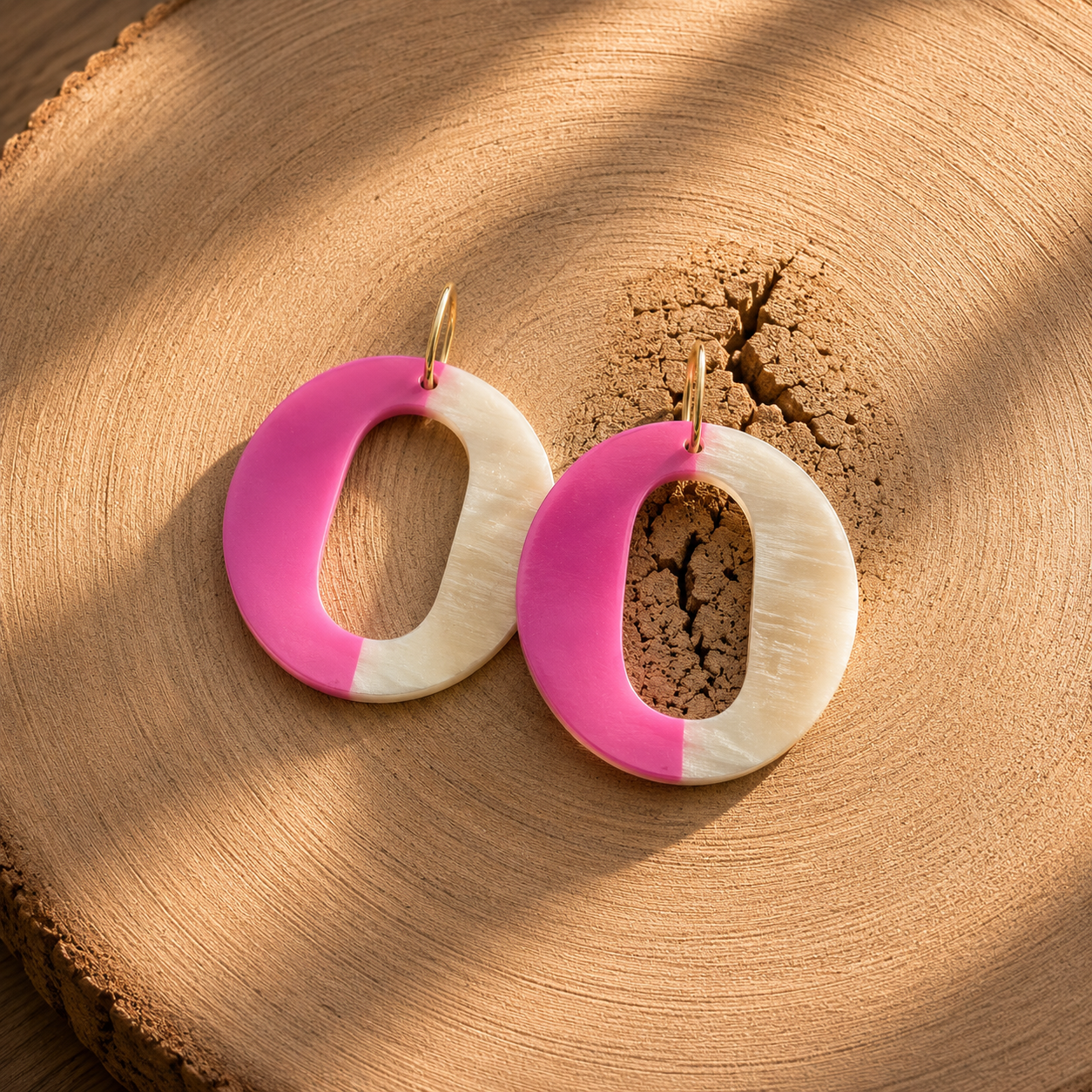 Boucles d’oreilles Signature en corne naturelle Summer | Trésors de Ava