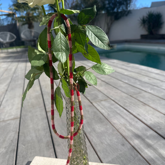 ✨ Cordon de Téléphone en Perles de verre – unique, tendance et  responsable  #A35 rose mate rouge et laiton