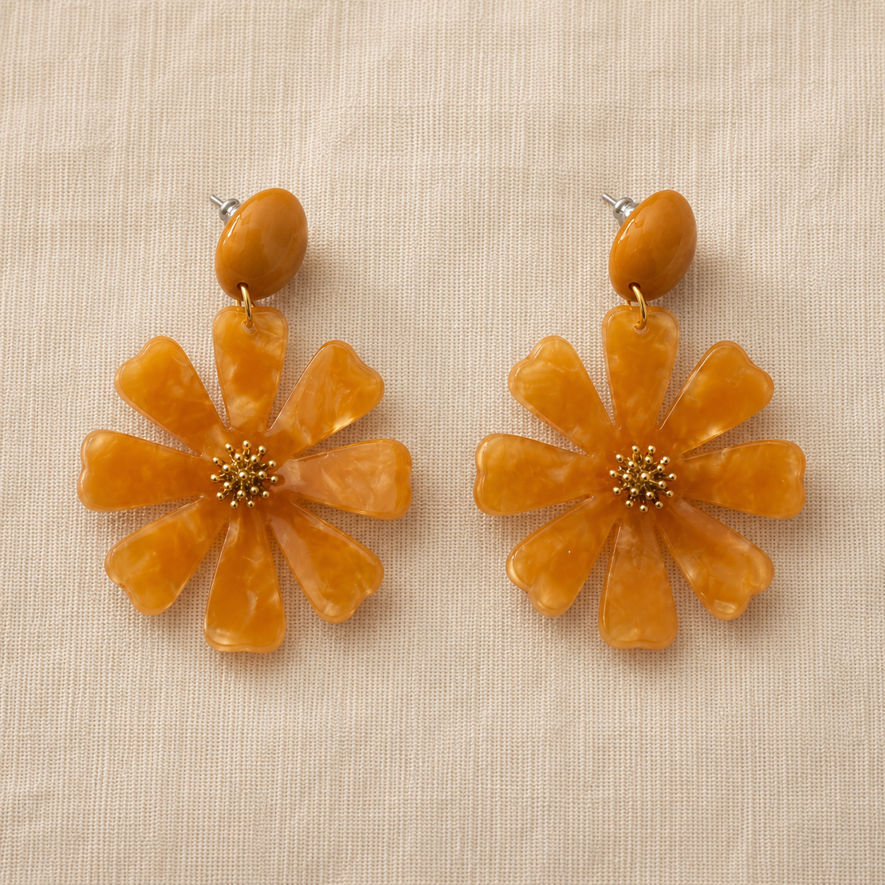 Dalhia – Boucles d’oreilles fleurs en acétate - 5 coloris