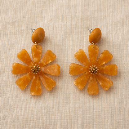 Dalhia – Boucles d’oreilles fleurs en acétate - 5 coloris