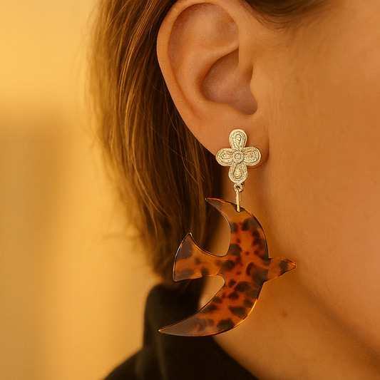 Envol Léopard- Boucles d’oreilles – Collection Française