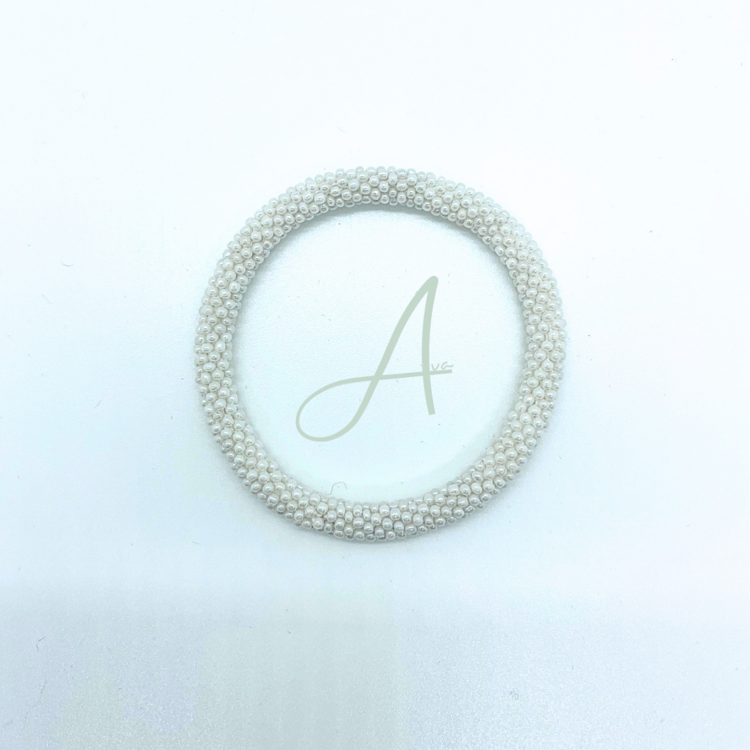 Bracelet népalais blanc nacré SA-40