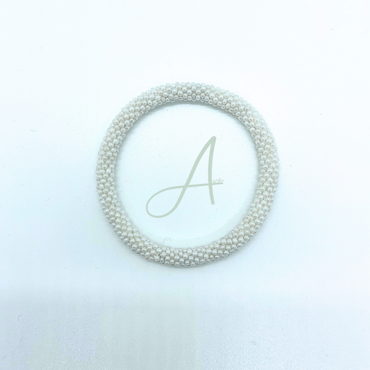 Bracelet népalais blanc nacré SA-40
