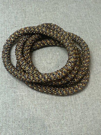 Bracelet népalais doré et noir SA-174