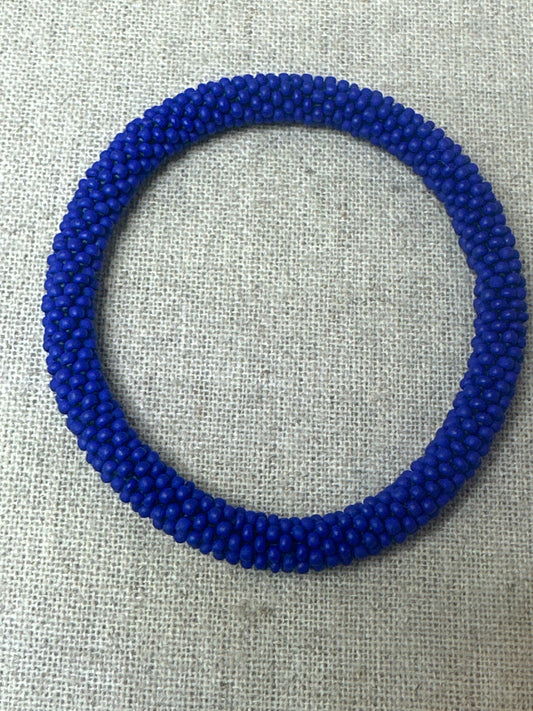 Bracelet népalais bleu mate    SA-113