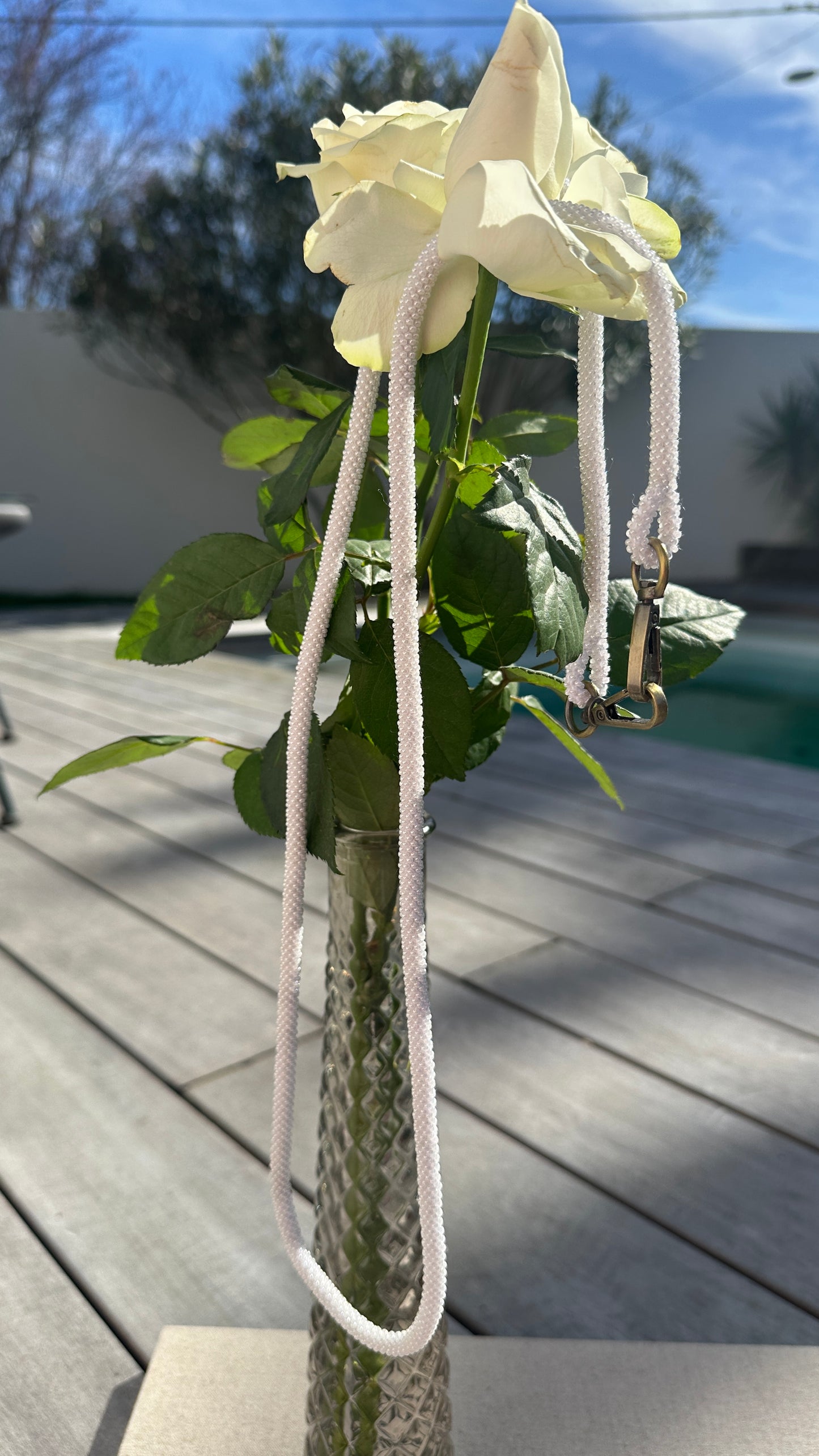 ✨ Cordon de Téléphone en Perles de verre – unique, tendance et  responsable  #A22 uni blanc