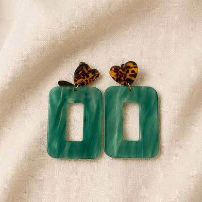 Augustine Cœur – Boucles d’oreilles en acétate- 5 coloris