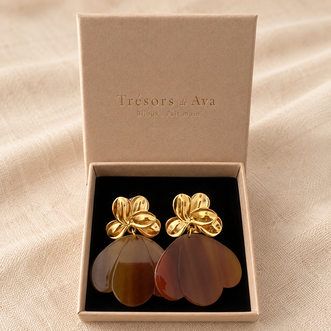 Antoinette – Boucles d’oreilles fleurs en acétate - 5 coloris