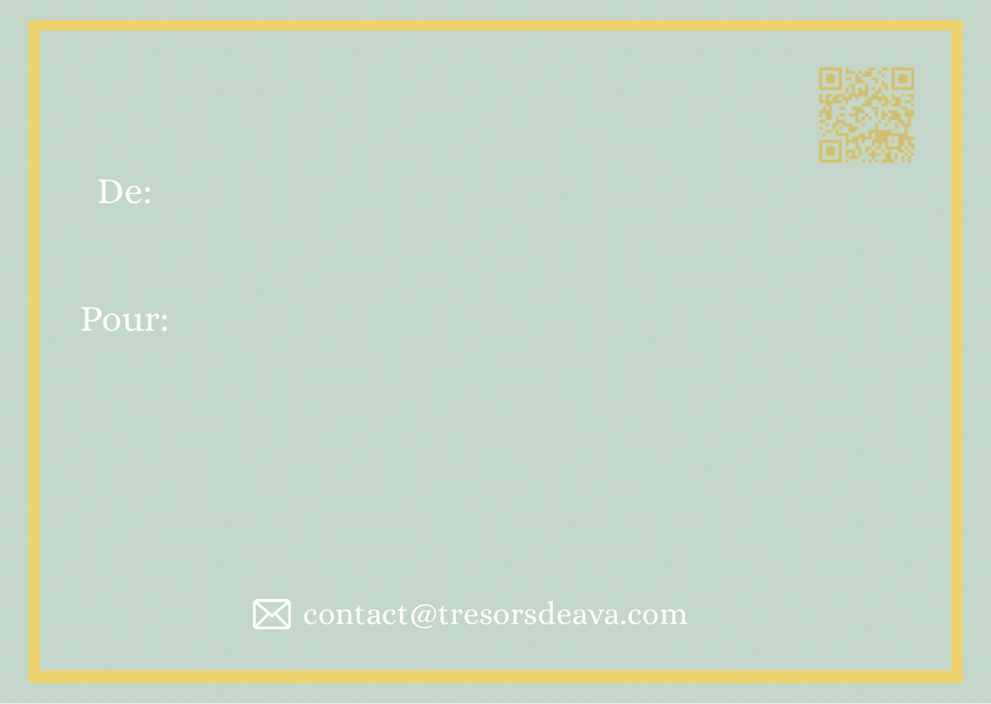 Carte cadeau Trésors de Ava