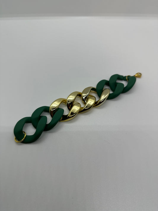 Bracelet maillon XL Vert Sapin