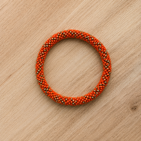 Bracelet népalais  – Trésors de Ava orange