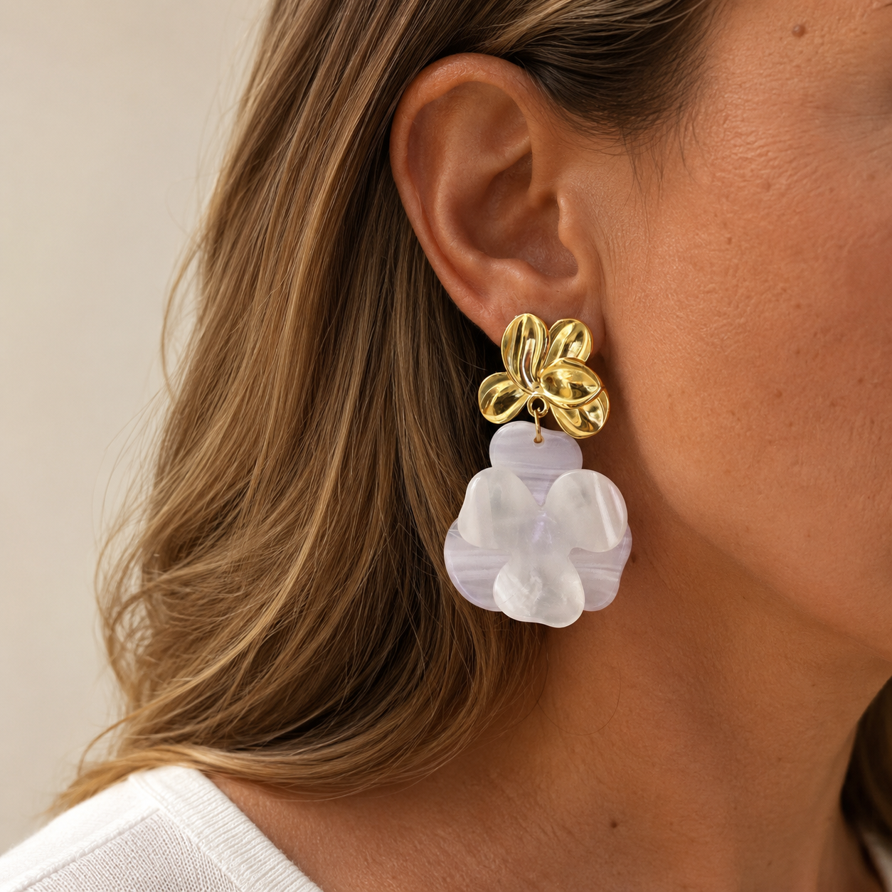 Aura – Boucles d’oreilles fleurs en acétate - 5 coloris Trésors de Ava