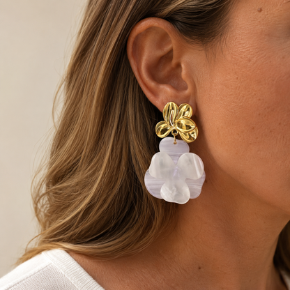 Aura – Boucles d’oreilles fleurs en acétate - 5 coloris Trésors de Ava