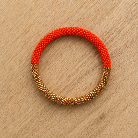 Bracelet népalais  – Trésors de Ava orange