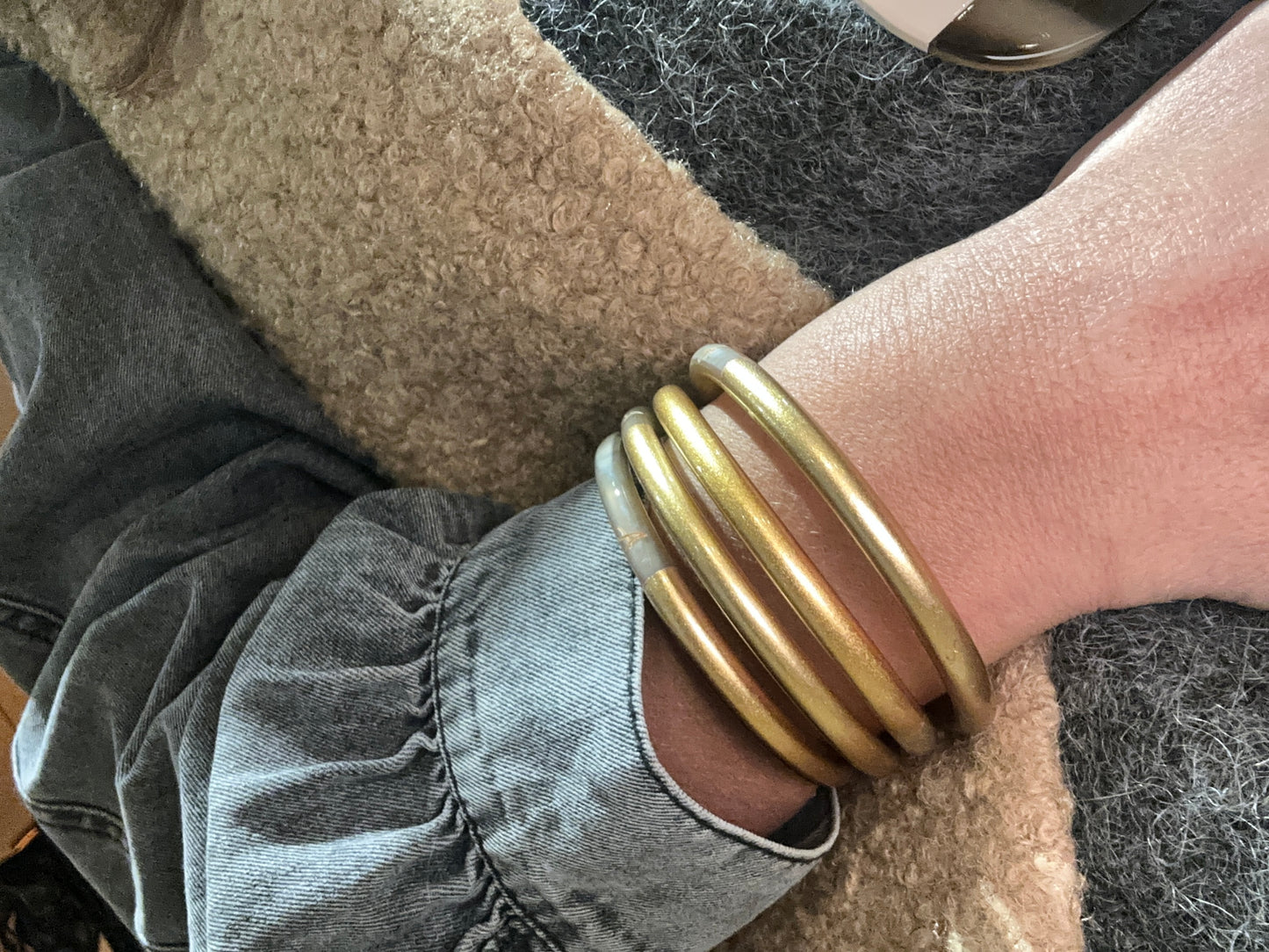 Bracelet Paul  doré  en corne naturelle