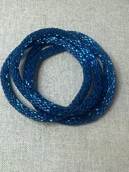 Bracelet népalais bleu foncé SA-103 bis