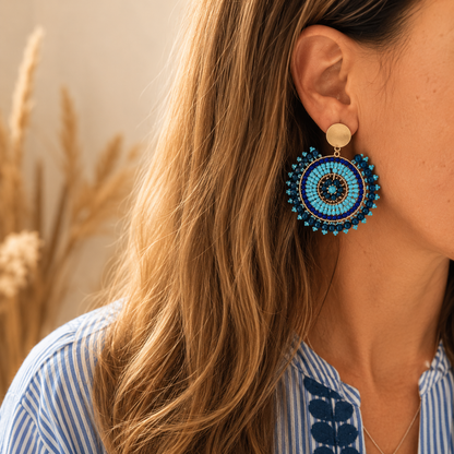Boucles d’oreilles bleu Azura– Trésors de Ava