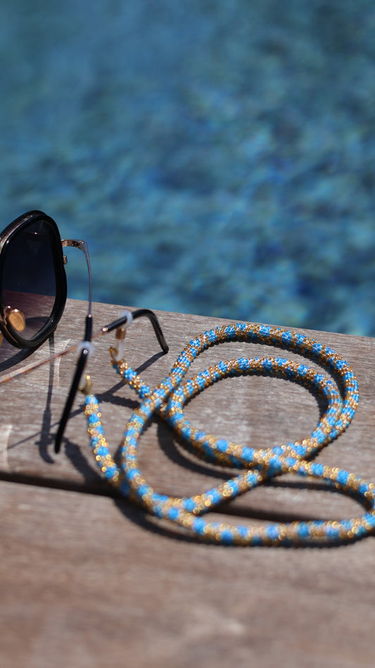 Cordon à lunettes – tissage artisanal du Népal Collection Fleurie