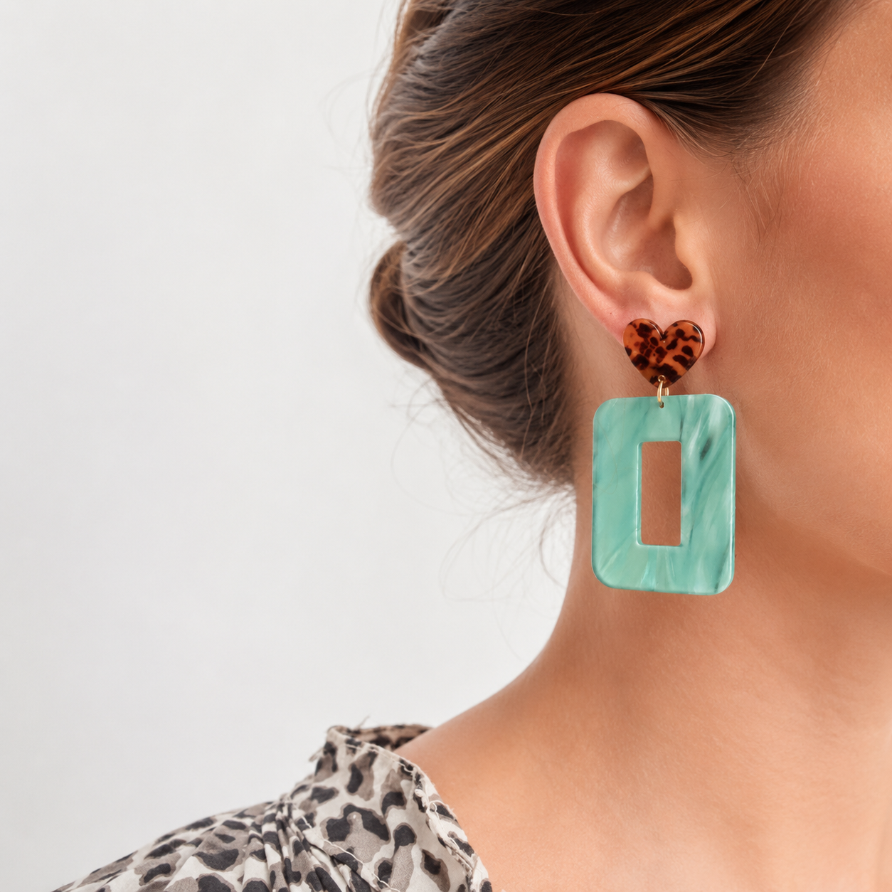 Augustine Cœur – Boucles d’oreilles en acétate- 5 coloris
