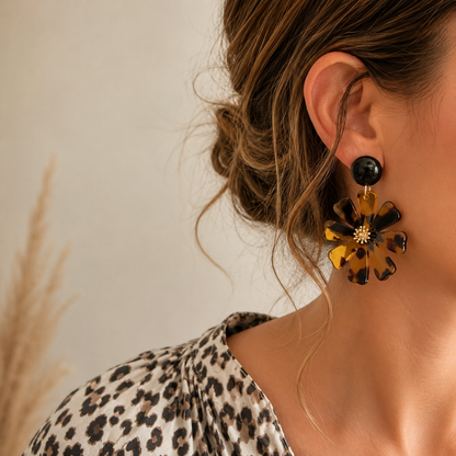 Dalhia – Boucles d’oreilles fleurs en acétate - 5 coloris