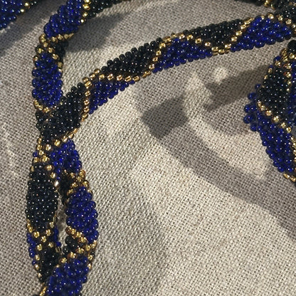 ✨ Cordon de Téléphone en Perles de verre – unique, tendance et  responsable  #A39 bleu noir et doré