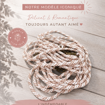 Cordon de téléphone blanc doré rosé  | Trésors d'Ava