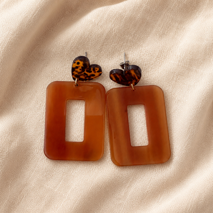 Augustine Cœur – Boucles d’oreilles en acétate- 5 coloris
