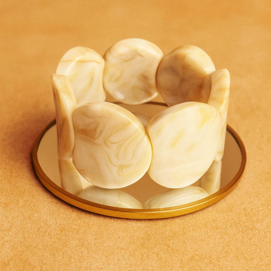 Bracelet élastique Moon crème