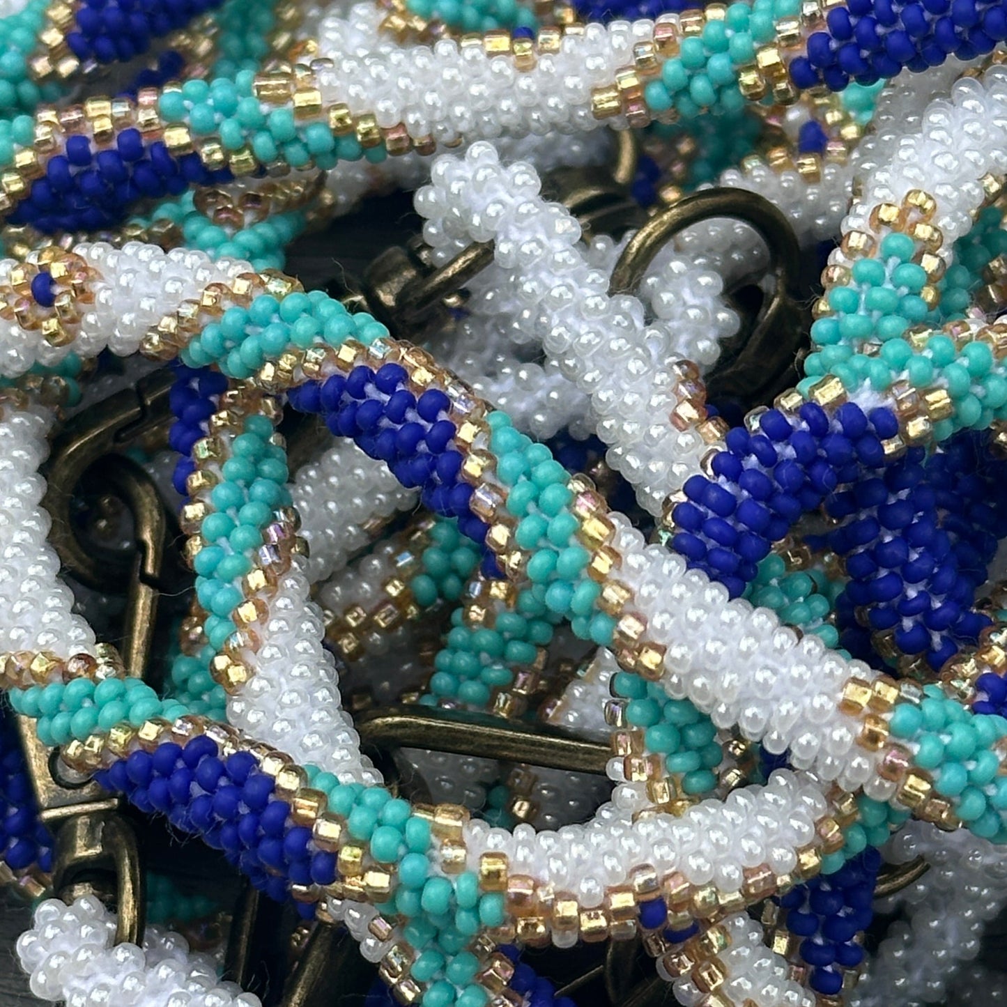Cordon de téléphone  bleu ethnic – Tissé artisanalement | Trésors de Ava