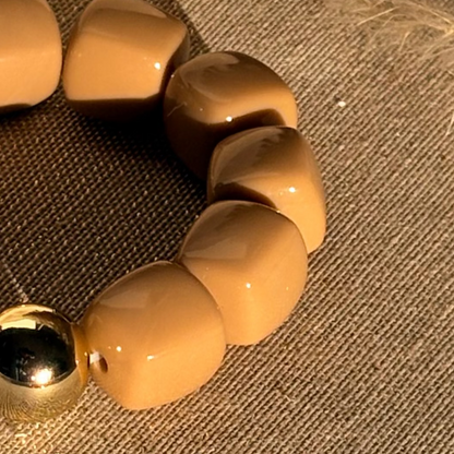 Bracelet élastique Ice gold marron