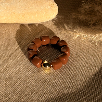 Bracelet élastique Ice gold chocolat