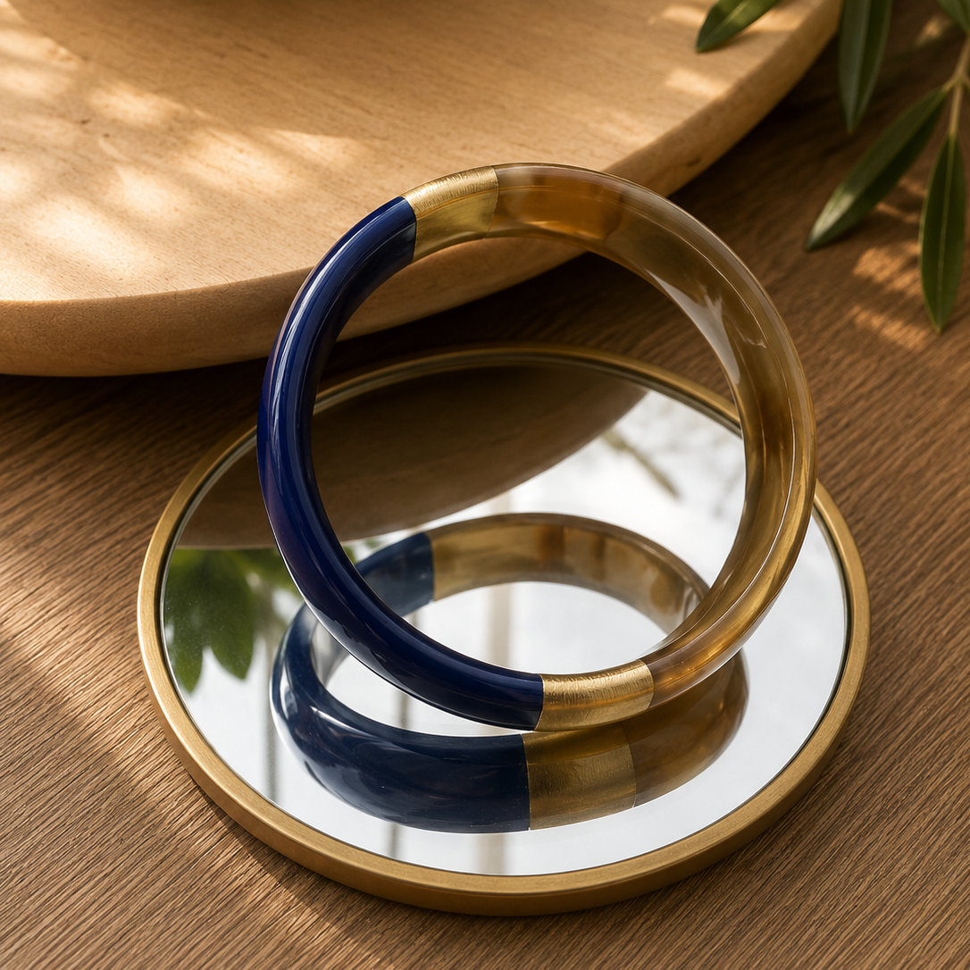 Bracelet Cléo bleu et doré - Trésors de Ava