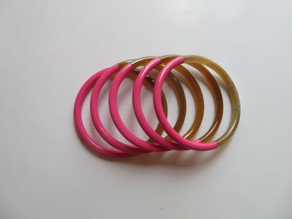 Bracelet framboise en corne naturelle